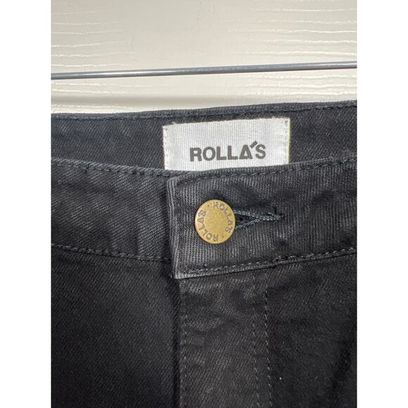 Rollas Miller Black Distressed Ankle Skinny Mid rise Non Stretch Fitted Jeans 29 - Picture 3 of 9